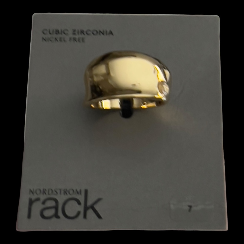 Nordstrom Rack Ring Size 7 Gold Tone Cubic Zirconia Nickel Free Ring Size 7 NWT - Picture 10 of 10
